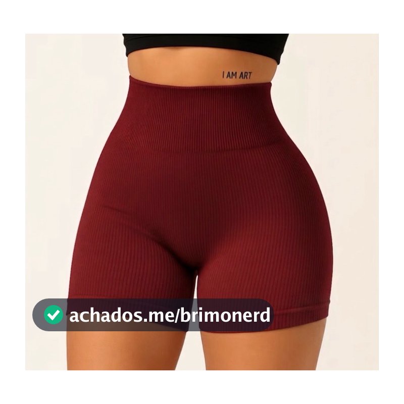 Shorts Fitness Canelado Poliamida Academia Zero Transparencia Feminino