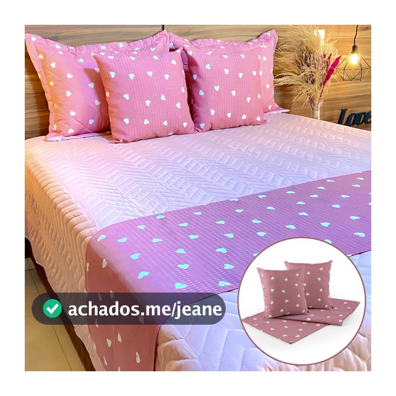Kit 2 Capas de Almofada 45x45 + Peseira para Cama Posta Tecido Piquet