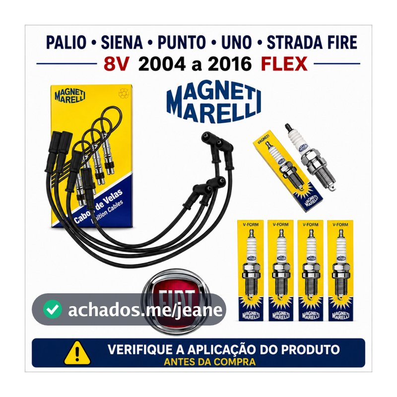 Cabos+Velas Palio Siena Punto Uno Strada Fire 8v 2004 a 2016