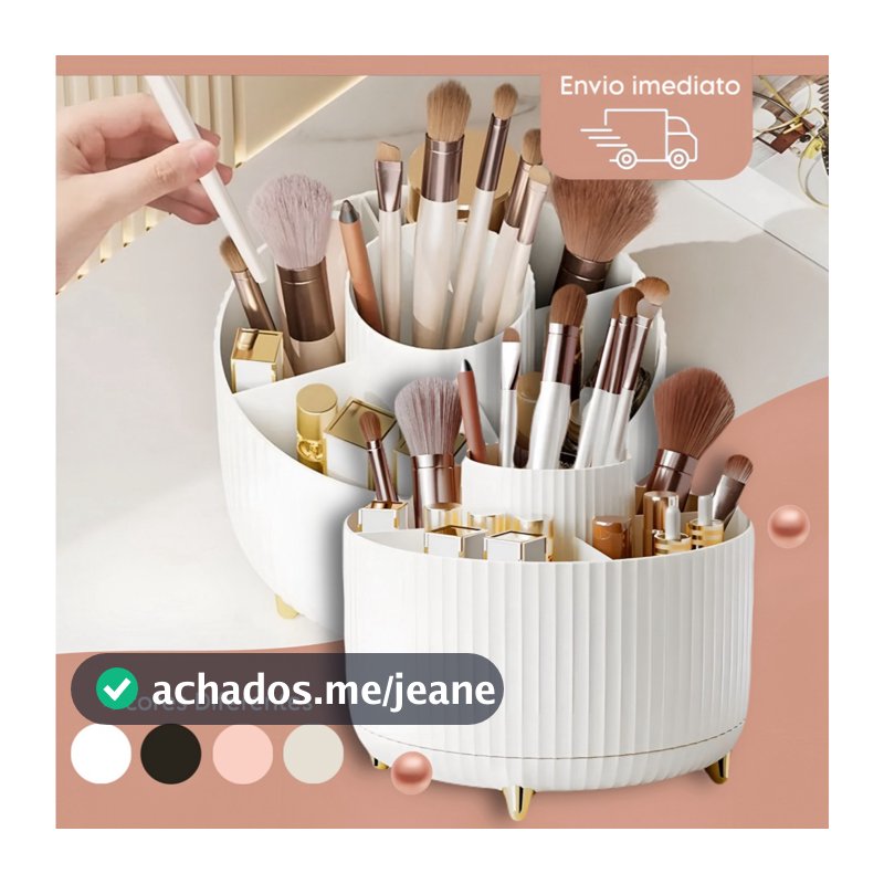 Organizador de Mesa Giratório Para Maquiagem Multiuso para Cosméticos Sala Escritório Cozinha