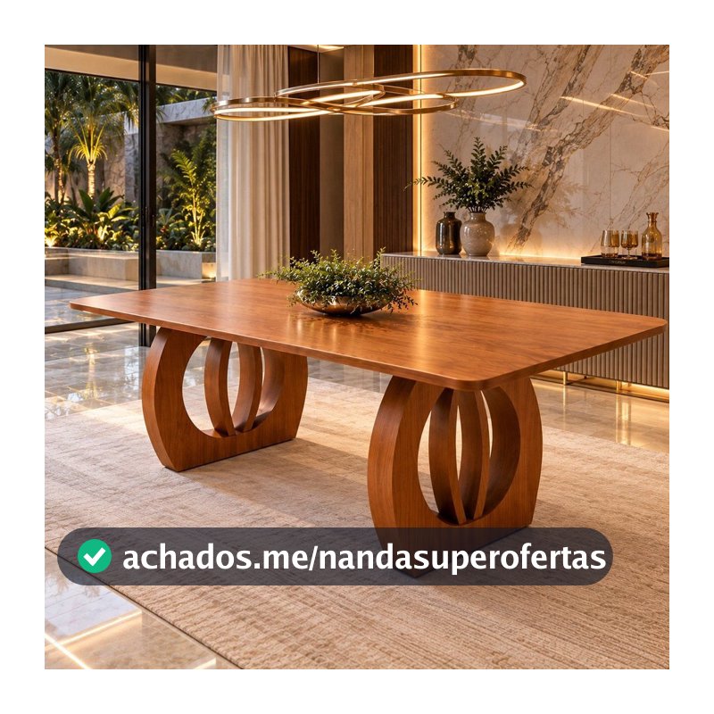 Mesa de Jantar Madeira Maciça 6 Lugares Essenza 180cm Tampo Laminado
