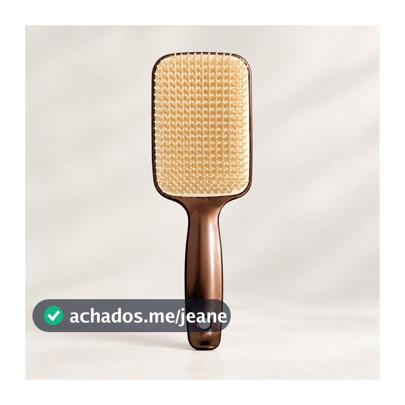 Beauty Flash Escova Raquete Flex Profissional Chocolate Cerdas Pretas e Off White