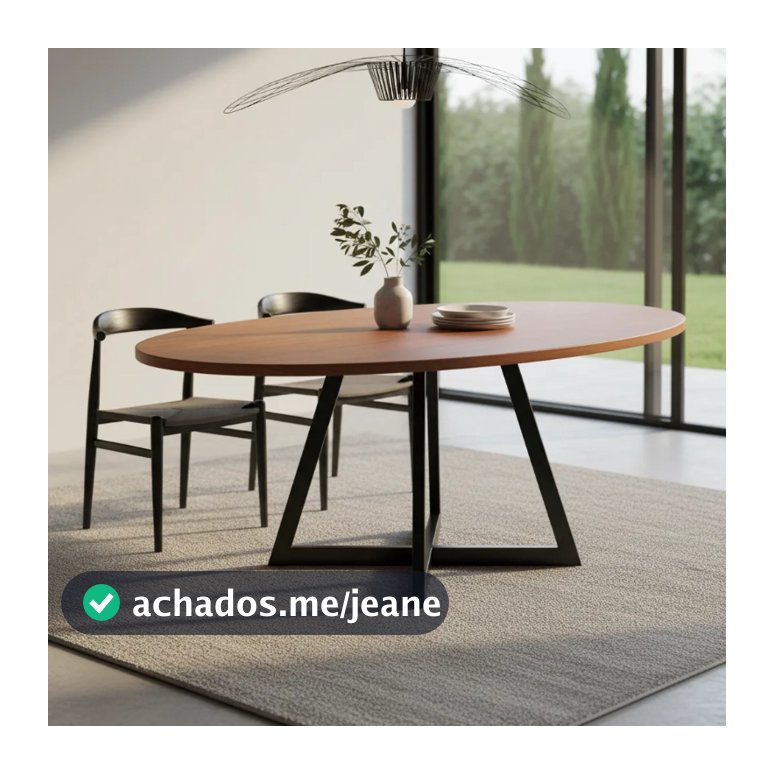 Mesa De Jantar Cozinha Área Externa Oval Mdf 15mm 120x90cm