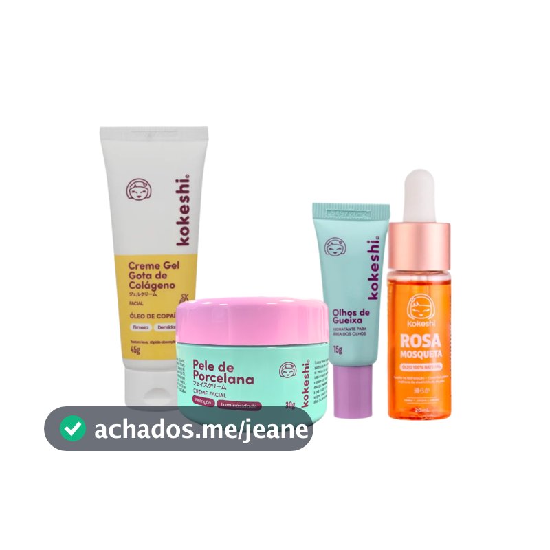 Kit Renovadores Gota de Colágeno e Rosa Mosqueta Kokeshi