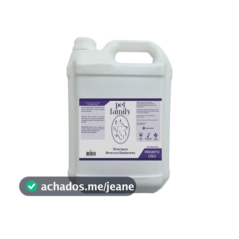Shampoo Pet Family Pronto Uso 5 Litros Brancos Radiantes matizador branqueador