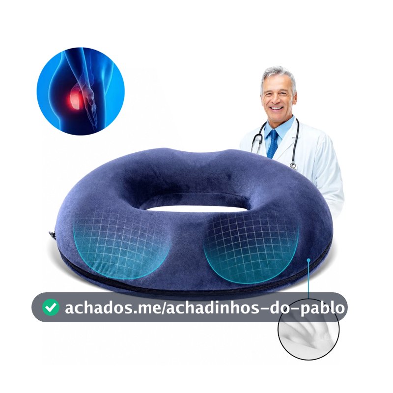 Almofada Confortável para Hemorroidas e Coccix-Alívio Imediato-Viscoelástica Ideal para Cadeira Gamer, Carro e Pós-parto