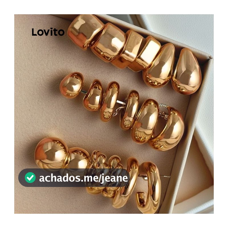 Lovito Brincos Elegantes De Metal Estilo Coreano LFA92003