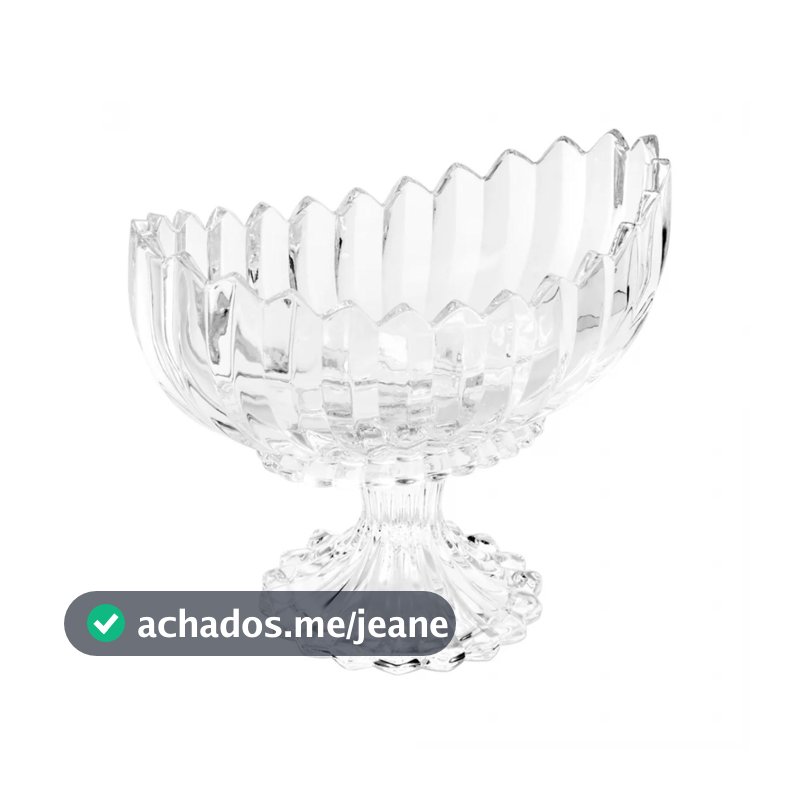 Centro de Mesa com Pé de Cristal Geneva 28cm x 15cm x 23cm - Wolff