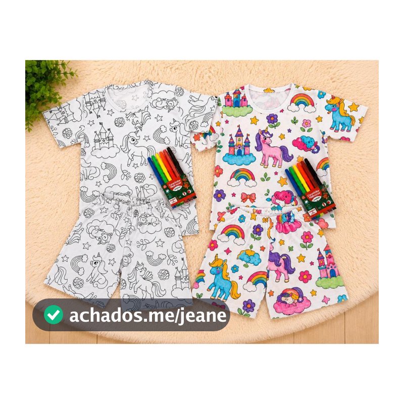 CONJUNTO PIJAMA VERÃO PARA COLORIR FEMININO SORTIDO