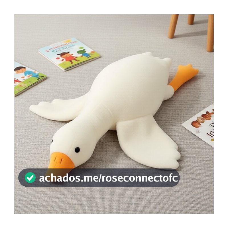 Grande Brinquedo de Pelúcia Ganso Branco de 50 cm, Almofada Gigante Abraços