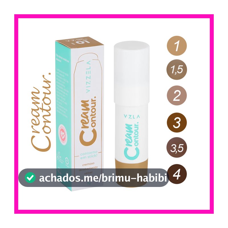 Vizzela Cream Contour Contorno em Stick 7g (Textura cremosa e fácil de esfumar)