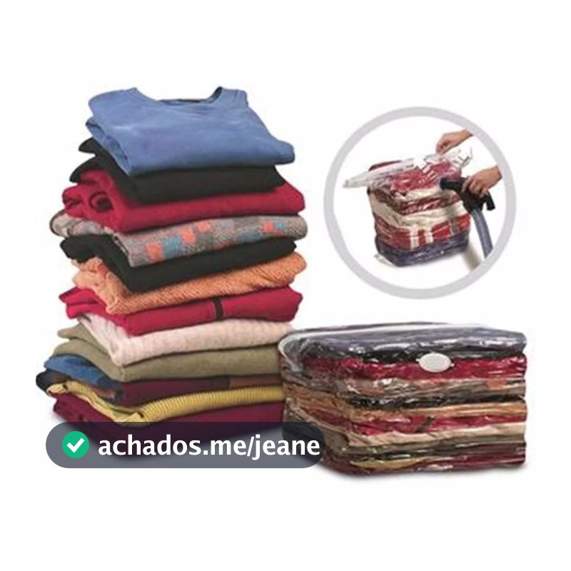 Kit 10un Sacos A Vácuo Para Organização Cobertor Roupas Divisão Closet Armário Transparente 98x68cm