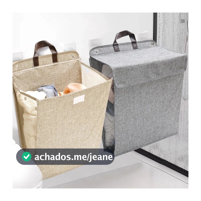 Cesto De Roupa Suja Dobrável Para Pendurar Na Parede