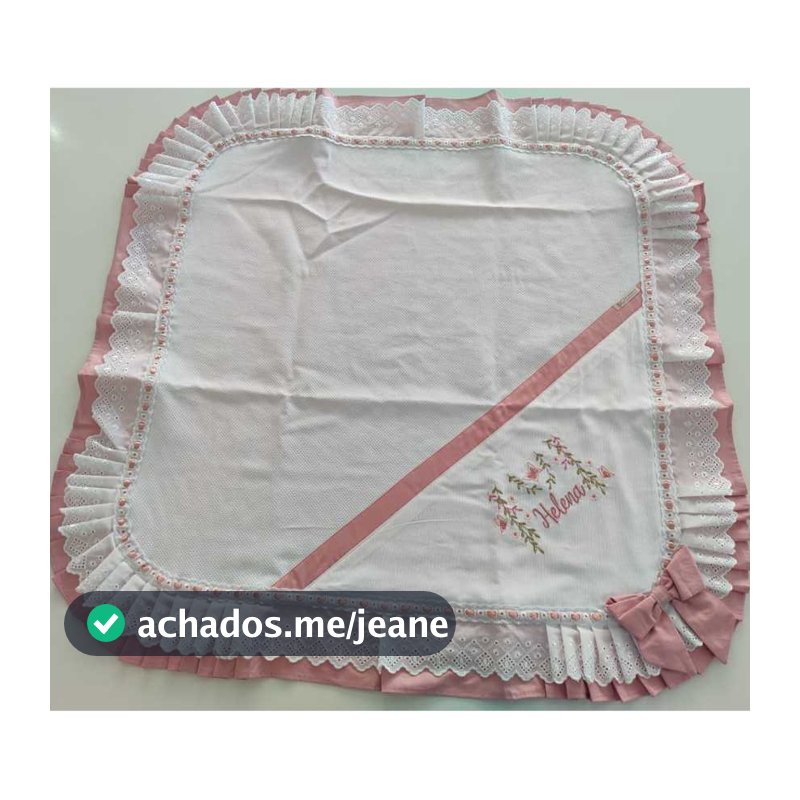 Manta de Bebê Bordada + Fralda de Boca Personalizada Maternidade Babita Amamentação