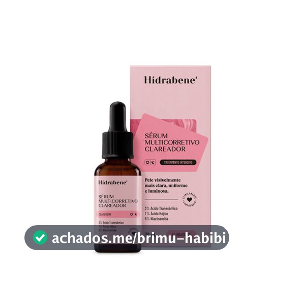 Sérum Clareador Facial Hidrabene 30ml Antimanchas Niacinamida e Ácido Tranexâmico