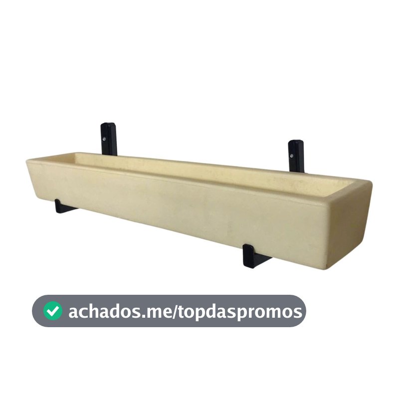 Jardineira Floreira 80cm De Polietileno Com Suporte De Ferro Para Parede