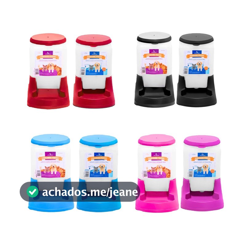 Kit Bebedouro Comedouro 3 Litros Automatico Cachorro Gato Prático - Alvorada