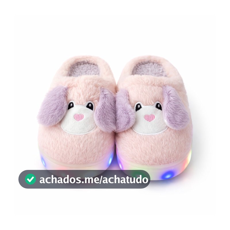 Pantufa LED Macia Cachorrinho Chinelo Infantil Inverno ST-F602