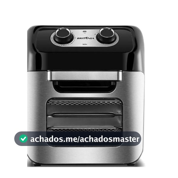 Lançamento Fritadeira Air Fryer Oven Britânia PRETA BFR2300P 3 em 1 12L 1800W