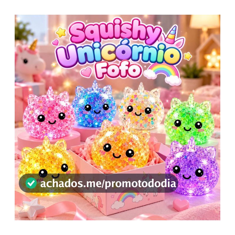 Dumpling Squishy Super Raro Unicórnio Fofo Glitter Surpresa Macio Antiestresse Tamanho Grande Divertido