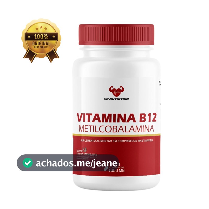 Vitamina B12 Metilcobalamina 1000mg ,120 caps Energia Bem-estar, B12 sublingual