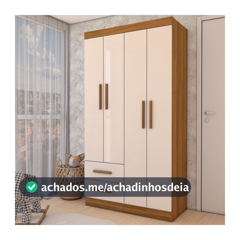 Guarda-Roupa Infantil Linho 4 Portas 2 Gavetas - Panorama Móveis