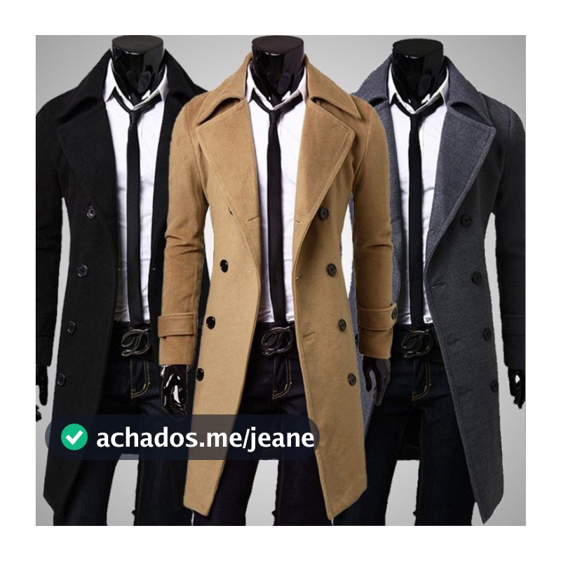 Sobretudo Masculino longo Jaqueta Impermeável