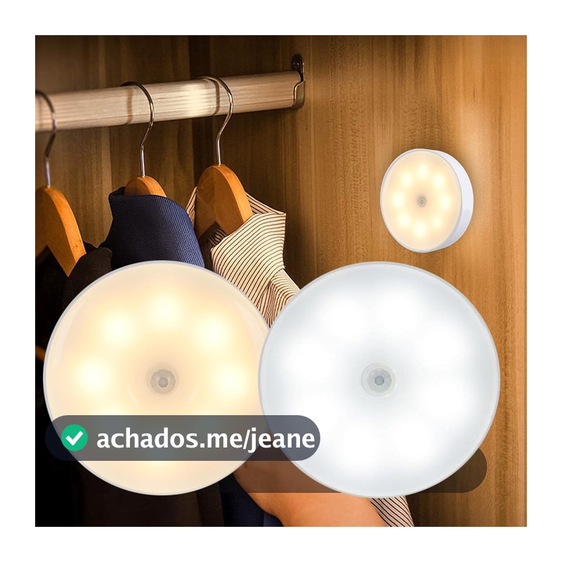 Lâmpada Led Recarregável Sem fio Sensor Presença Mini Lâmpada Noturna Redonda LED Luminárias USB Para Cozinha Banheiro