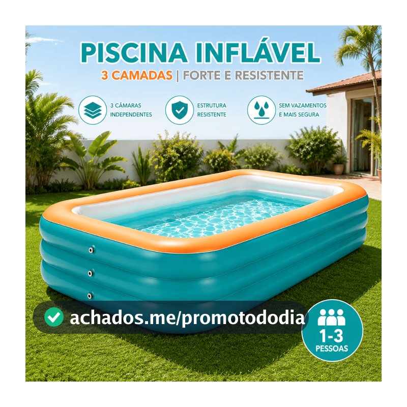 Piscina Inflável Versátil pra Família! Enche em Minutos, Resistente e Segura. Ideal pra Quintal, Piscina