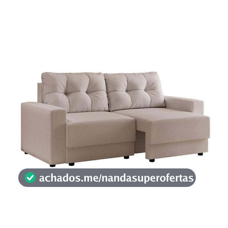 Sofá 3 Lugares Retrátil Lubeck Linho Cru