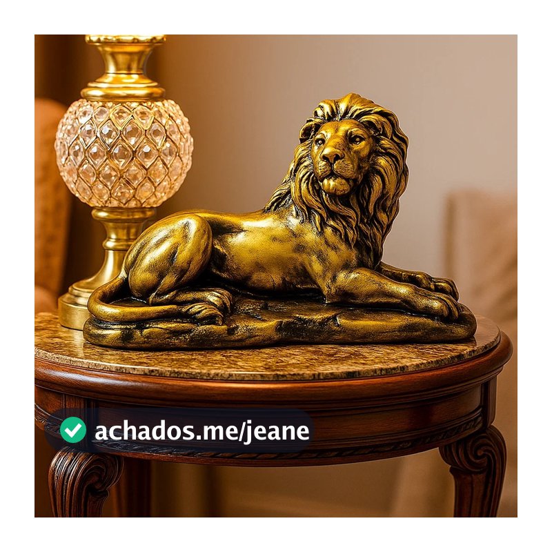Escultura Leão Decoração Luxo para Sala Escritório Presente Enfeite Clássico Envio Imediato
