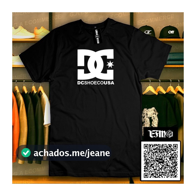 Camiseta Masculina Camisa T-shirt Básica DC Tagline Skate Surf Streetwear Algodão Conforto Qualidade