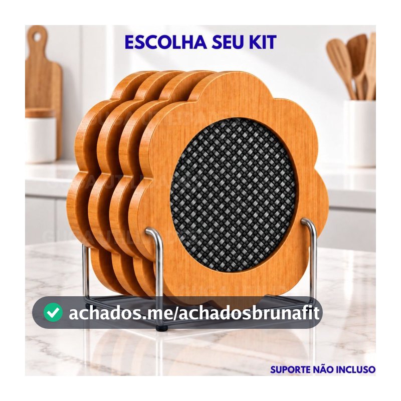 Kit Descansos de Panela em Bambu Resistente, Suporte Para Panelas Quentes, Utensílios de Cozinha, Protetor de Mesa