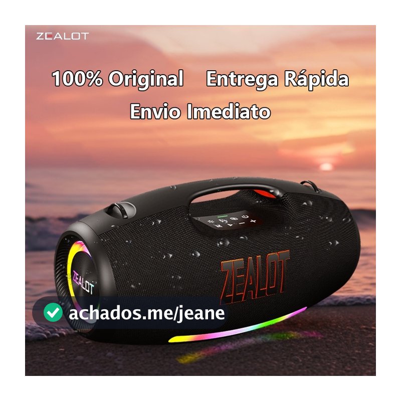 【Envio Imediato/Radiadores novos】250W | RGB, IPX6,caixa de som , 48000mAh, BT5.4 ZEALOT-S89