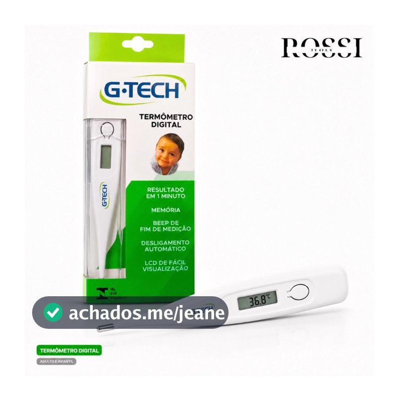 Termometro Digital G-TECH Clinico Adulto e Infantil com Protetor de Acrílico