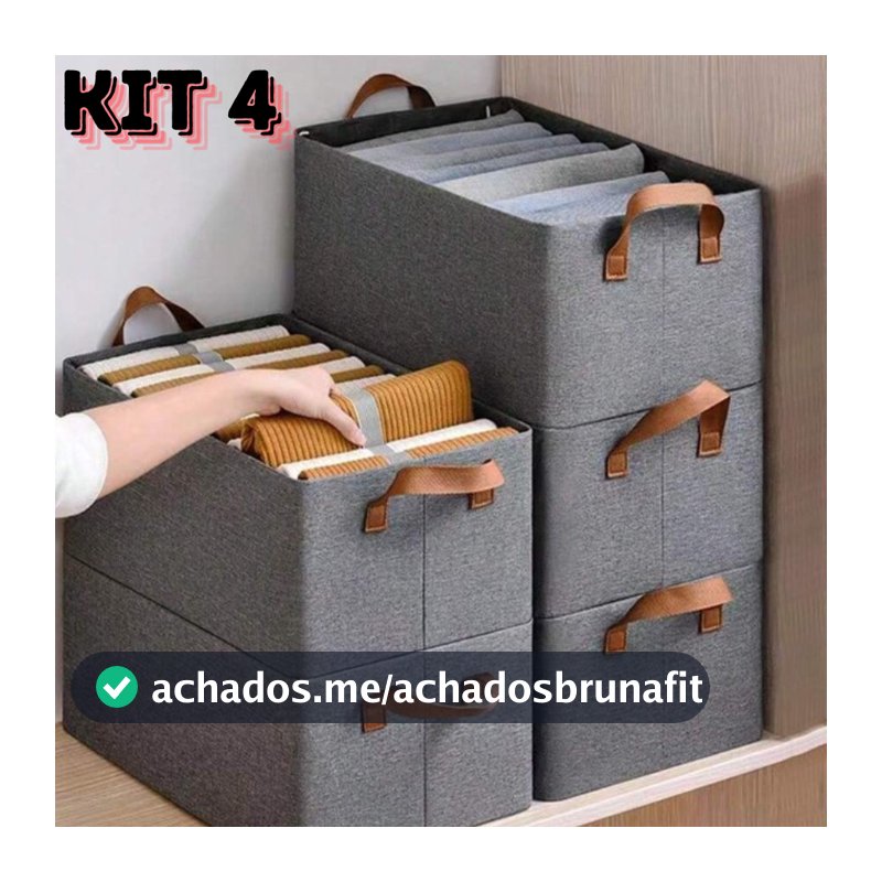 kit 4  Grande Caixa Organizador De Calça Jeans de Armazenagem De Roupas arrumado Separador De Roupa