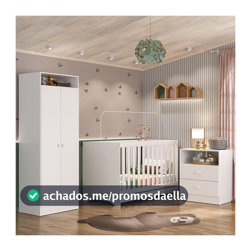 Quarto de Bebê Infantil Completo Encanto Multimóveis Branco