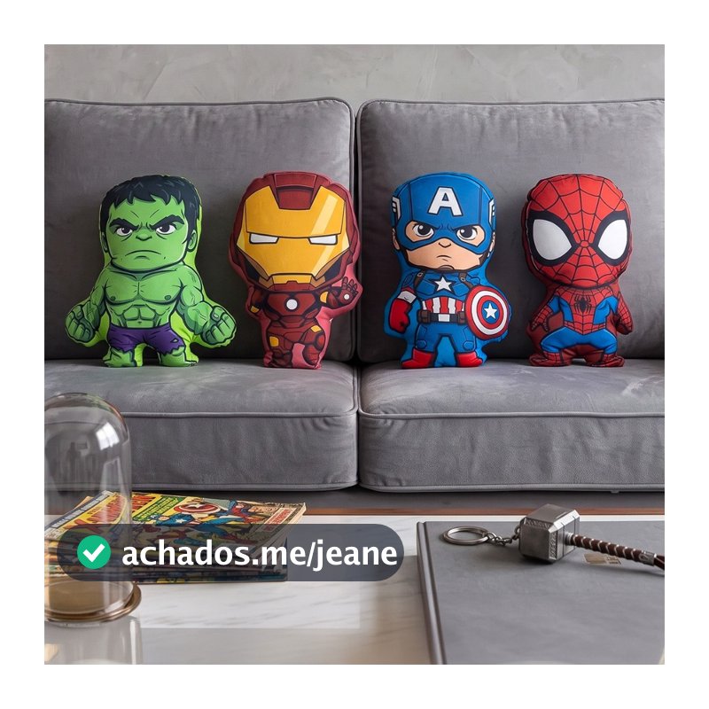 Kit 4 Almofadas Super Heróis Vingadores Baby Decorativas Recortadas Quarto Infantil