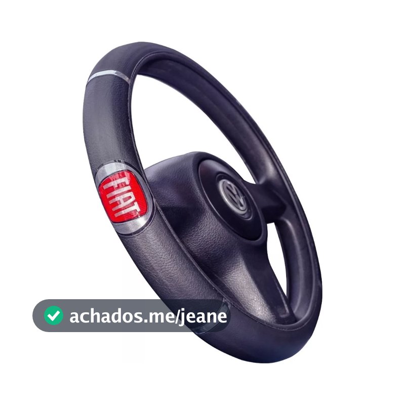 Capa de Volante Couro com Logo Fiat Uno Palio Siena Strada Argo Mobi Idea Bravo