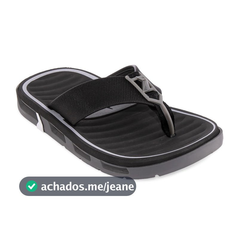 Chinelo Rider R Feat Dedo Original 12558 Confortável Preto e Cinza