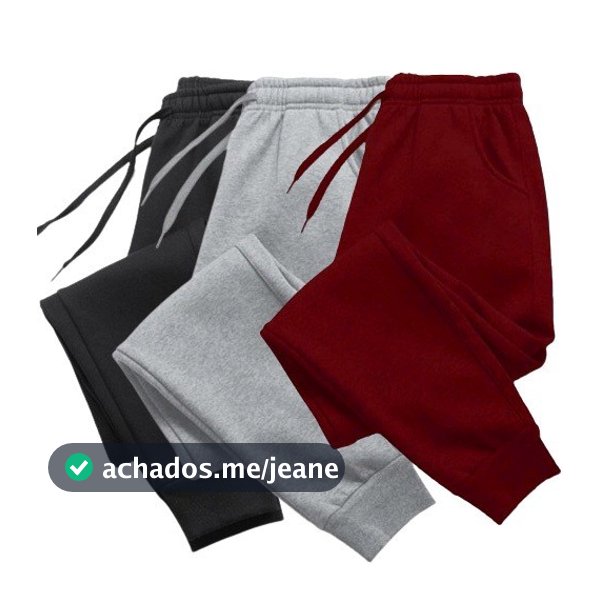 Kit 3 Calças Moletom  Slin Algodão Confortável Treino Academia Passeio Básico Várias Cores Premium