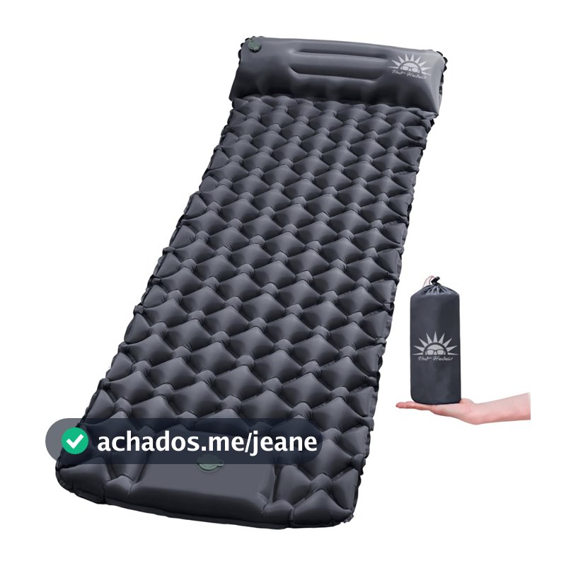 Colchão Inflável Camping 190cm Com Travesseiro Almofada De Viagem,Bomba Embutida NEW HAWAII