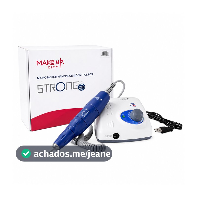 Lixadeira Elétrica de Unhas Strong 210 Profissional para Salão e Casa Make UP City