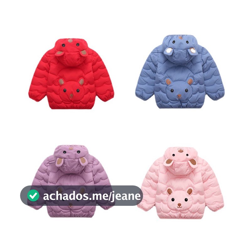 1 a 5 anosJaqueta Puffer Infantil Bebê Meninos Meninas Moda Desenho Animado Jaqueta Leve