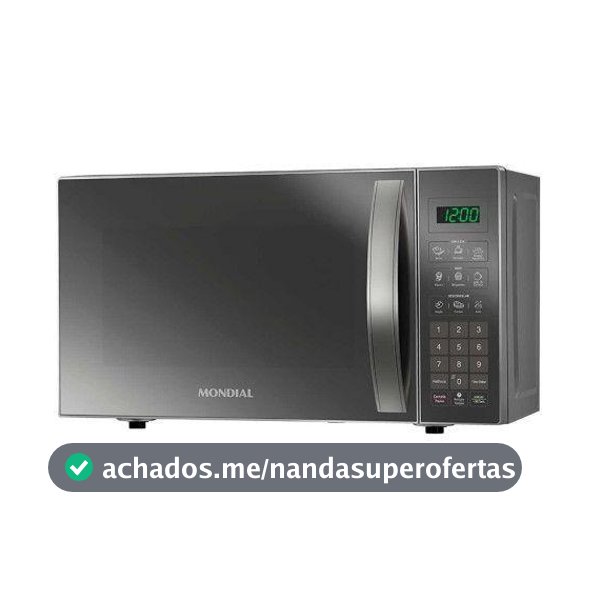 Micro-ondas Mondial 21 Litros Mo-01-21-E Cinza Espelhado