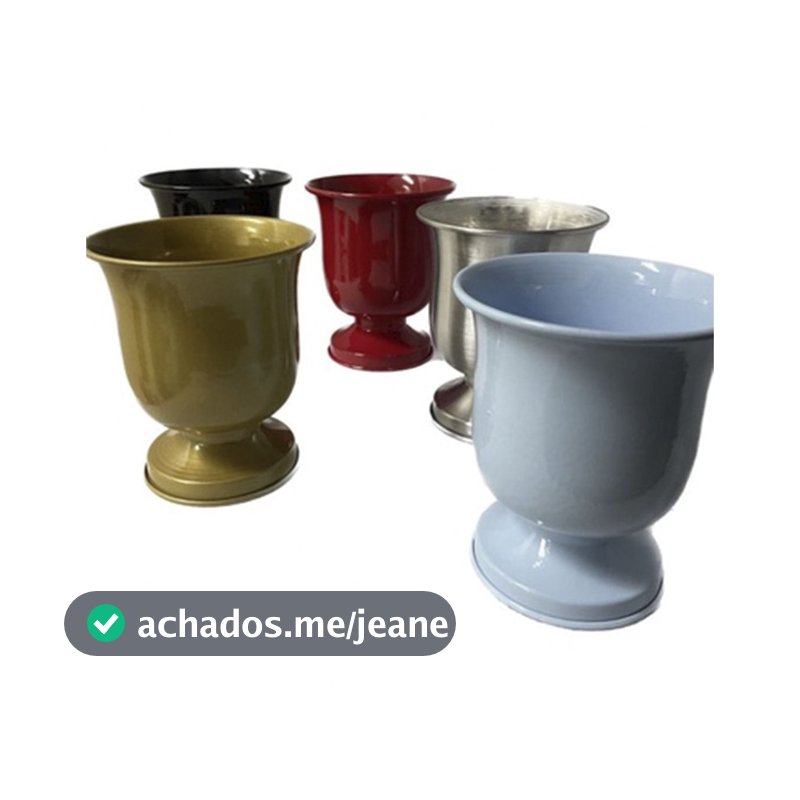 Vaso de Alumínio Grego Pequeno 16cm – Decoração Elegante para Casa e Jardim Cores Sortidas