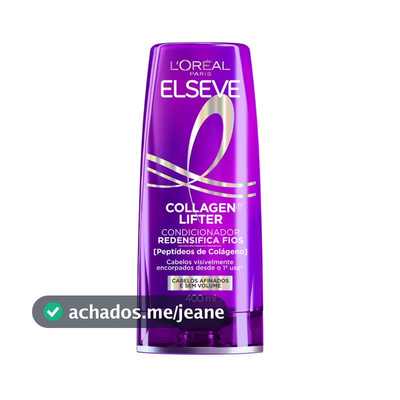 Condicionador com Colágeno, Aumenta a Densidade e o Volume, L'Oréal Paris Elseve Collagen Lifter 400ml
