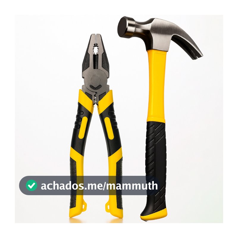 Kit Ferramentas Martelo Fibra de Vidro Unha 25 mm + Alicate Universal 8″ Emborrachado