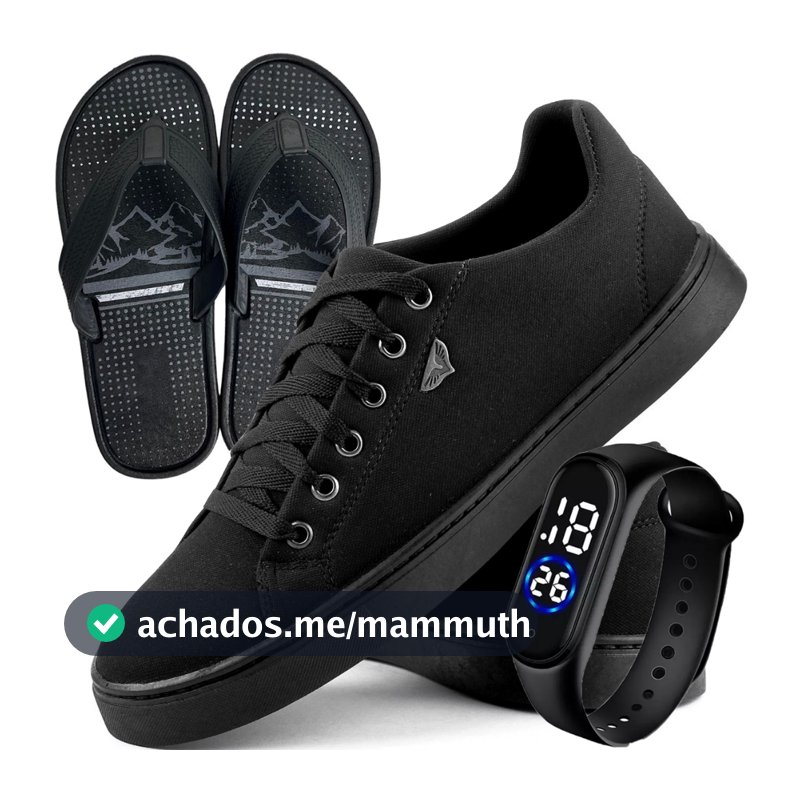 Kit Tênis Sapatênis Masculino Casual + Chinelo E Smartwatch