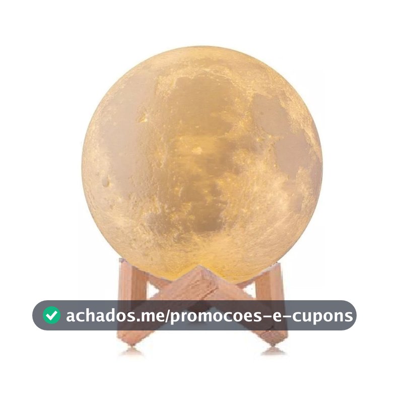 Luminária Lua Cheia 3d Led Abajur Com Suporte Sem Fio 15cm Your House